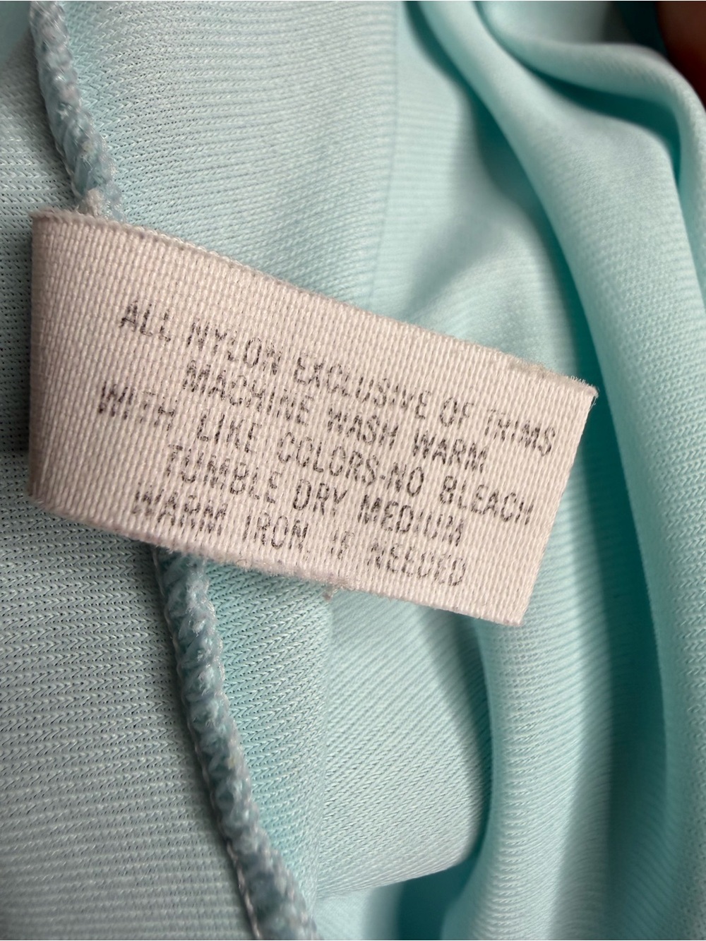Vintage Shadowline Women's Medium Nylon Nightgown Button Front Pockets Blue Lace - Picture 8 of 14